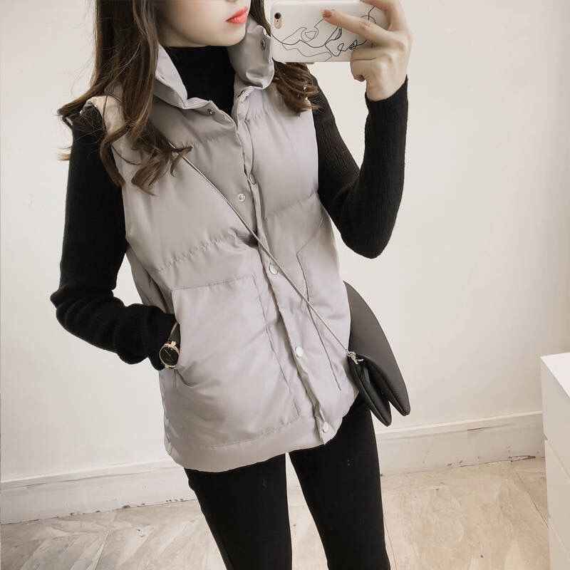 Women's Loose Short Down Cotton Vest Jacket - VEX CLUB HOUSE