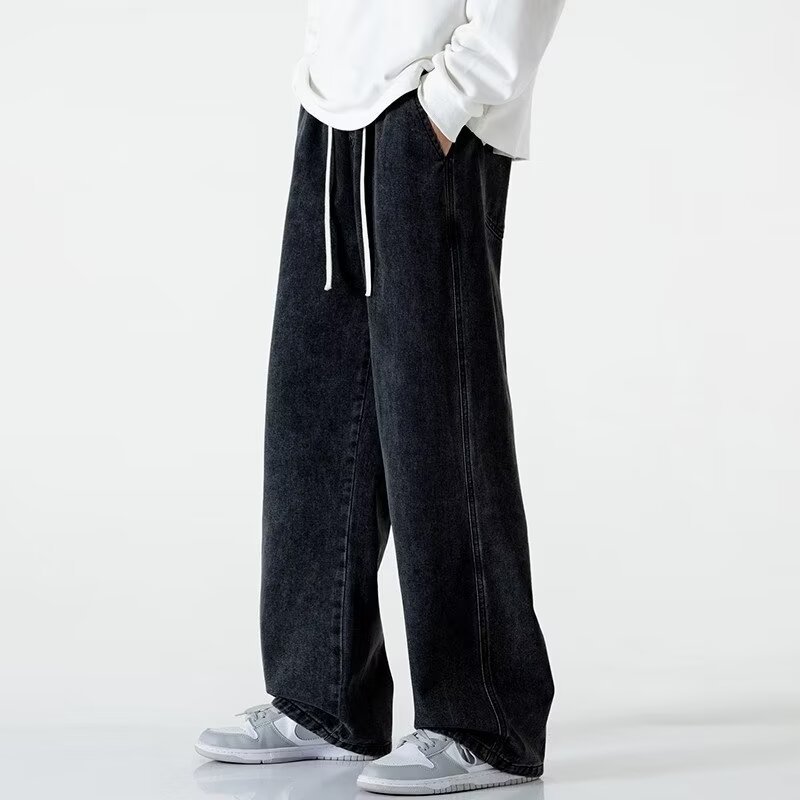 Straight Jeans Men's Spring And Summer Thin High Street Loose Wide Leg Pants - VEX CLUB HOUSE