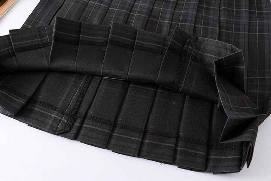 Women's High Waist Plaid Uniform Pleated Skirt - VEX CLUB HOUSE