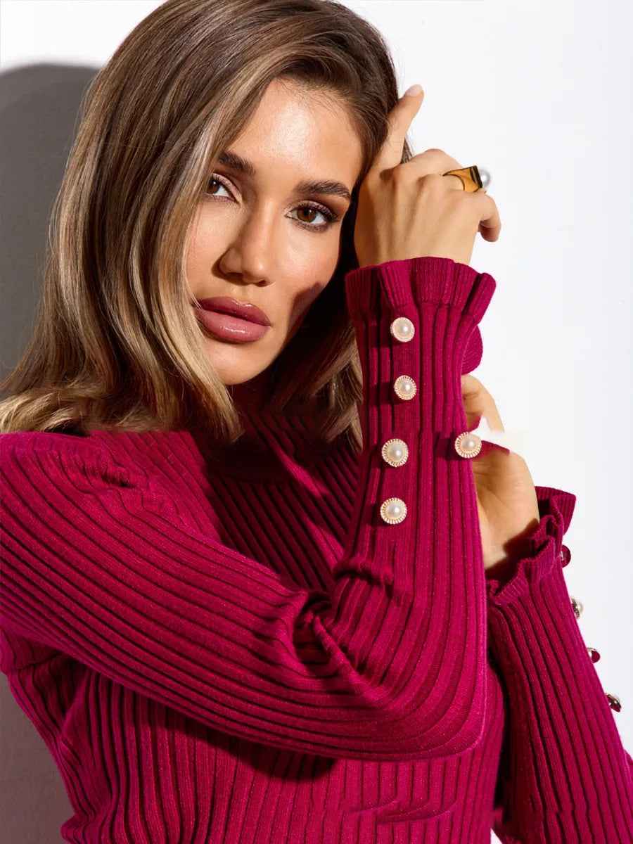 Womens Textured Knit Mid-length Dress - VEX CLUB HOUSE