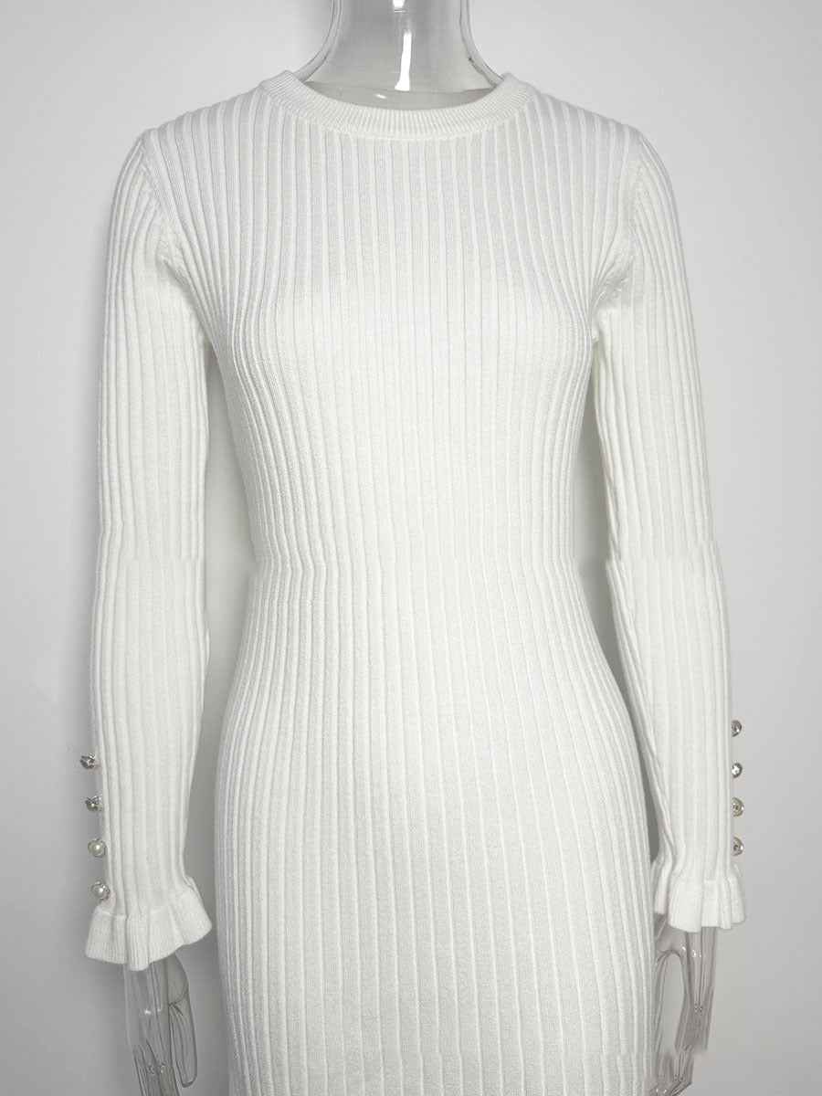 Womens Textured Knit Mid-length Dress - VEX CLUB HOUSE
