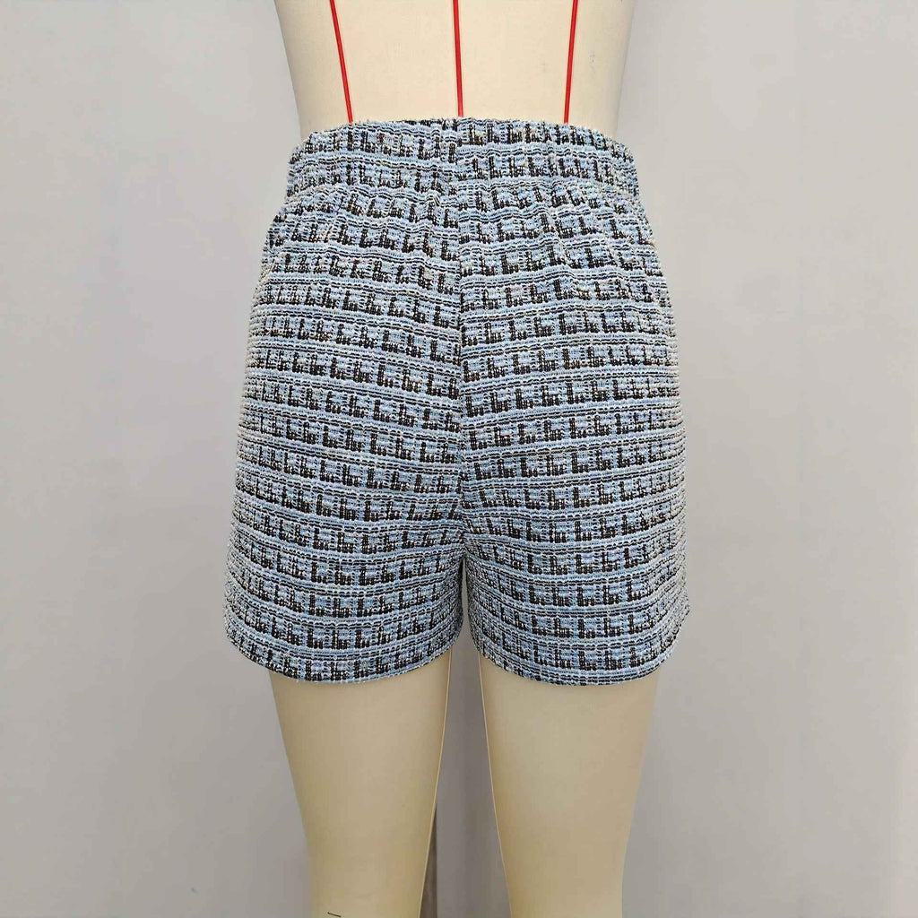 Fashionable Plaid Knitted Shorts For Women - VEX CLUB HOUSE