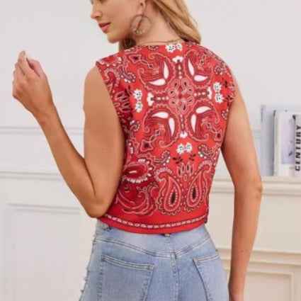 Women's New Casual Round-neck Tie-dye Printed Cotton Vest - VEX CLUB HOUSE