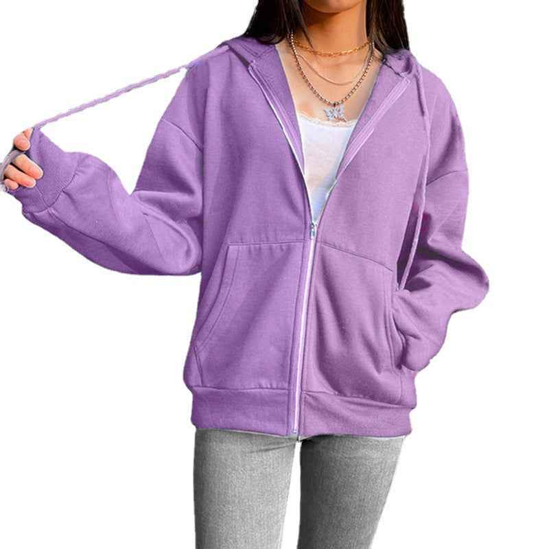 Fashion Women's Loose Street Zip Top - VEX CLUB HOUSE