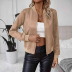 All-match Suede Zipper Short Coat - VEX CLUB HOUSE