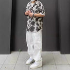 Loose Fitting Casual Straight Leg Cargo Pants With Multiple Pockets And A Drawstring Waist - VEX CLUB HOUSE