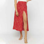 European And American Leopard Print Long Skirt High Waist Slit Hip Skirt - VEX CLUB HOUSE