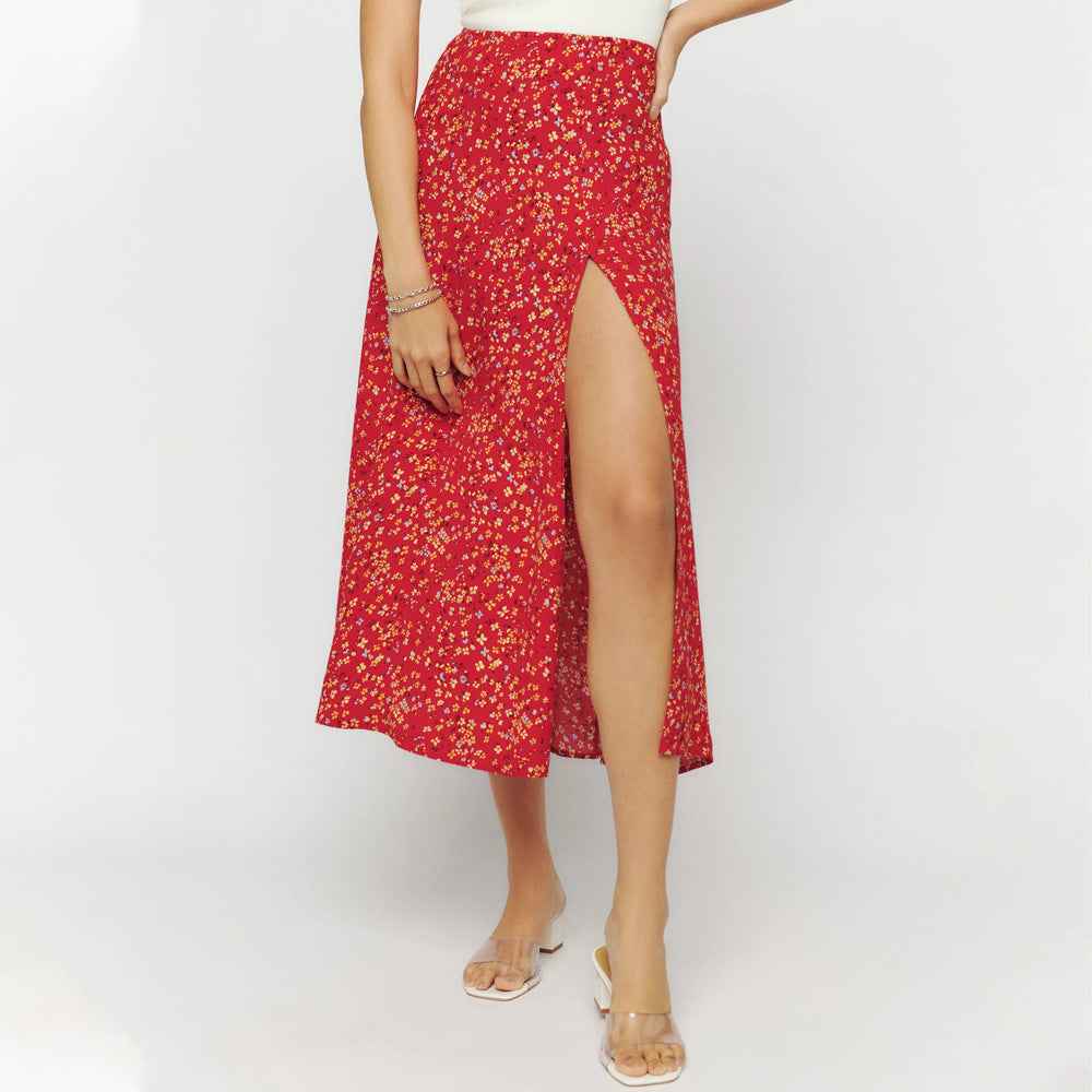 European And American Leopard Print Long Skirt High Waist Slit Hip Skirt - VEX CLUB HOUSE