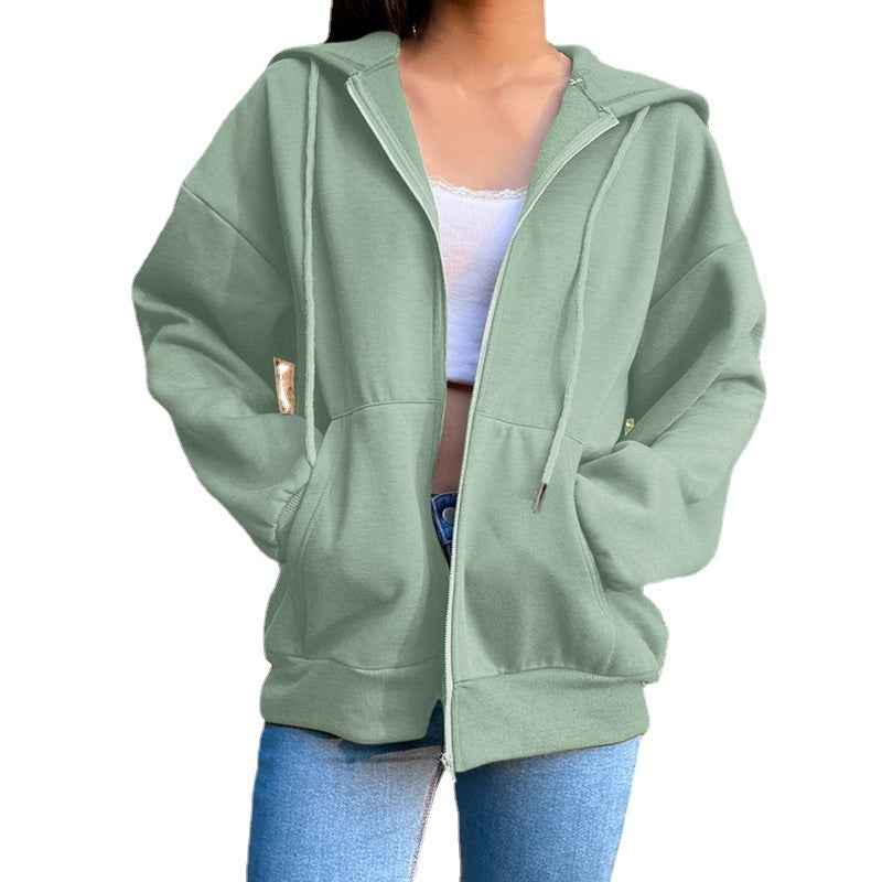 Fashion Women's Loose Street Zip Top - VEX CLUB HOUSE