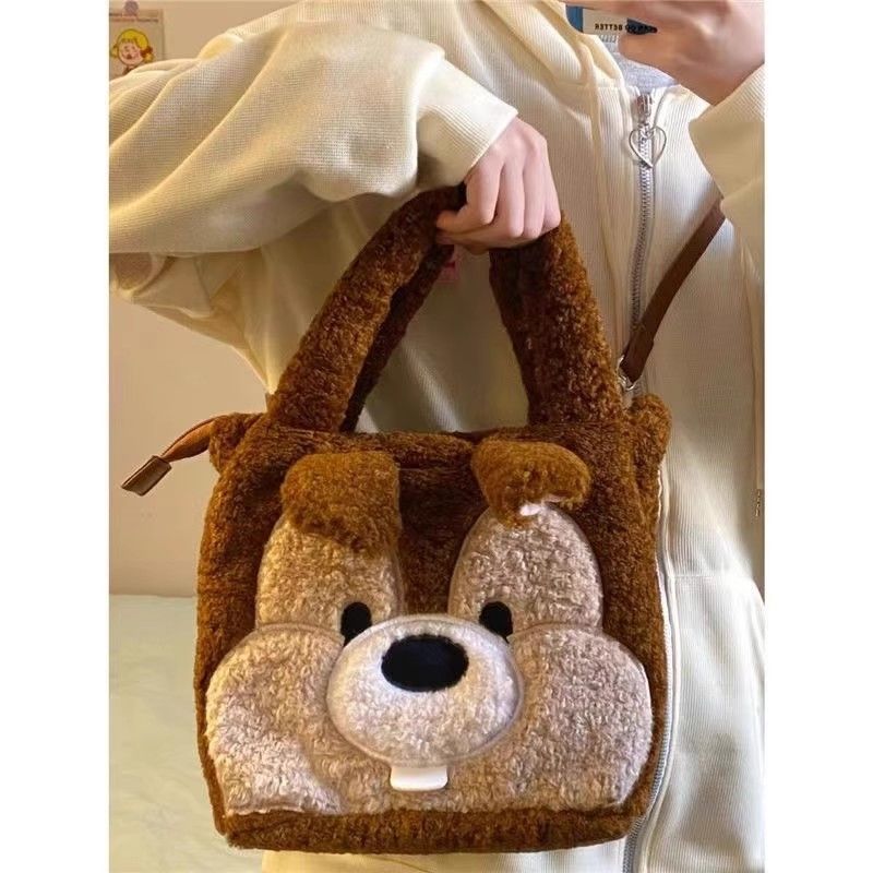 Winter Bags Flower Chestnut Squirrel Plush Handbag For Women - VEX CLUB HOUSE