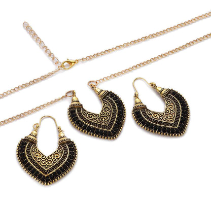 Colored Rope Winding Earrings Necklace Two-piece Set - VEX CLUB HOUSE