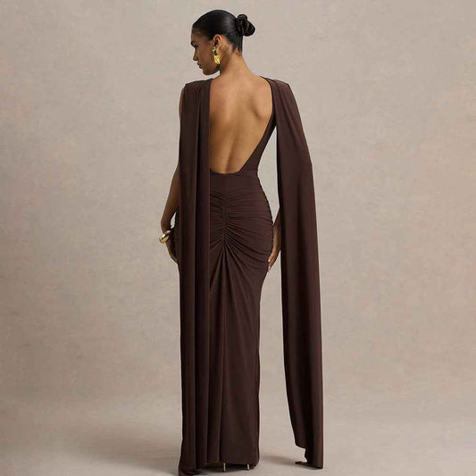 Sexy, Figure-hugging Backless Dress With Fluttering Ribbons - VEX CLUB HOUSE