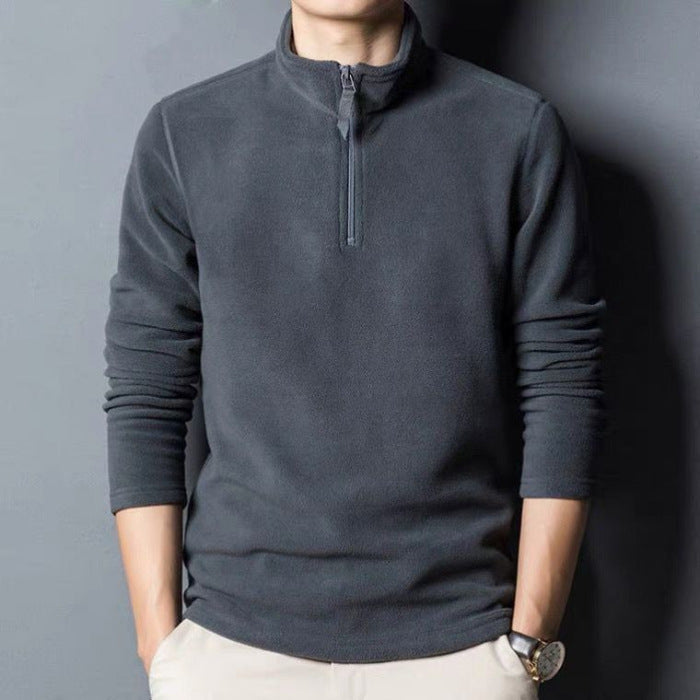 Men's Long-sleeve Mock-neck Fleece Hoodie With Zipperversatile For Winter - VEX CLUB HOUSE