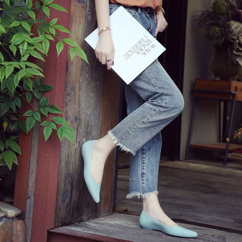 Summer Shallow Rain Boots Women Flat Jelly Shoes - VEX CLUB HOUSE