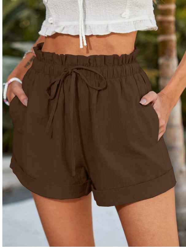 European American Summer New Solid Color Loose Casual Fashion Shorts For Women - VEX CLUB HOUSE