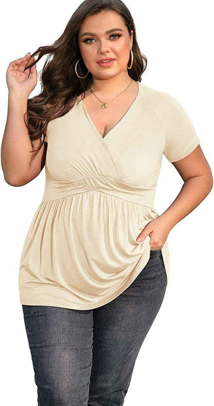 Women's Plus Size T-shirt V-neck Top - VEX CLUB HOUSE