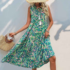 Long Abstract-print Dress For Your Vacation - VEX CLUB HOUSE