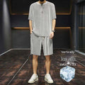 Men's Summer Thin Loose Short-sleeved Shorts High Sense Quick-drying Clothes Two-piece Suit - VEX CLUB HOUSE