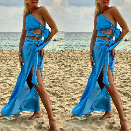 Womens Fashionable And Sexy Strapless Sleeveless Dress - VEX CLUB HOUSE