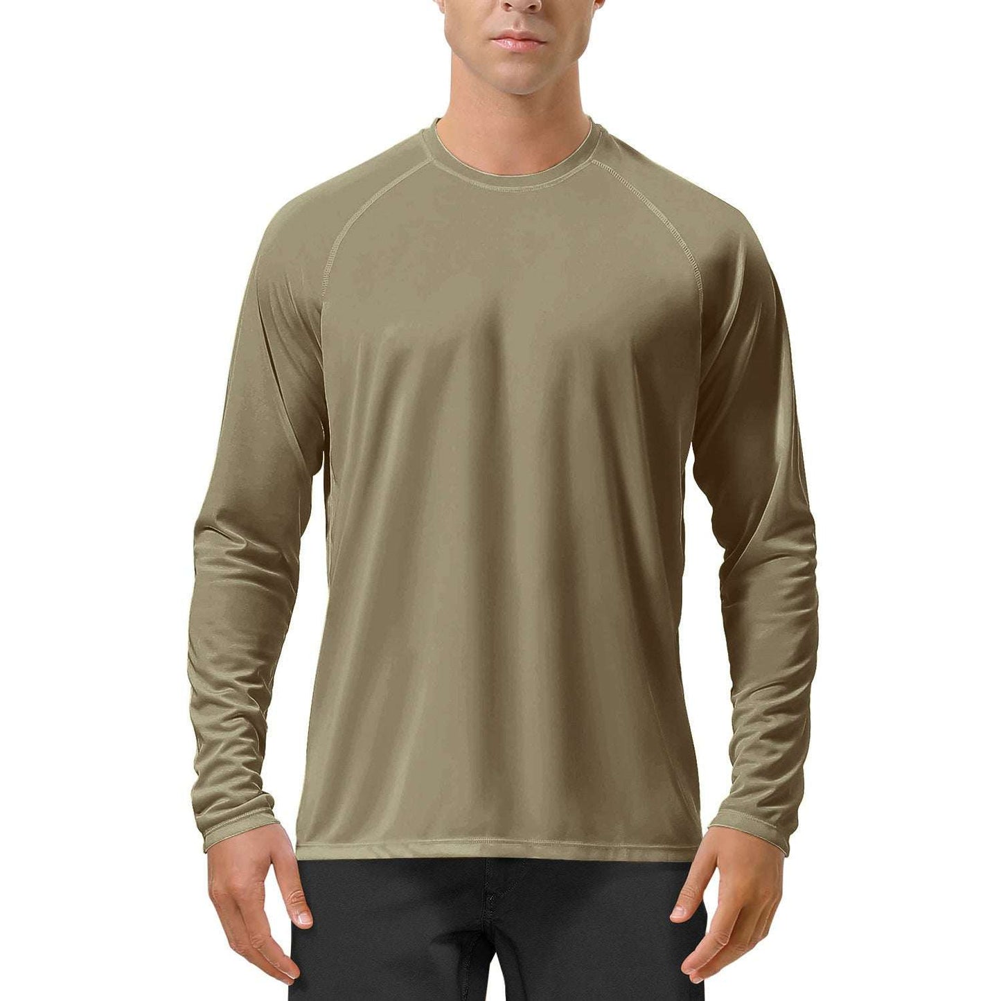 Quick-drying Solid Color Round Neck Sports Training Stretch Sun Protection Long Sleeve - VEX CLUB HOUSE