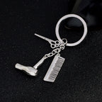 European and American jewelry fashion hairdresser hairdressing tools gold and silver alloy men and women gift key chain wholesale V E X C L U B H O U S E