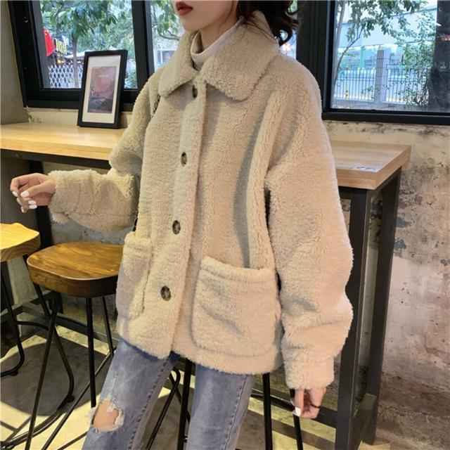 Lapel Button Lamb Velvet Loose Fashion Students - VEX CLUB HOUSE