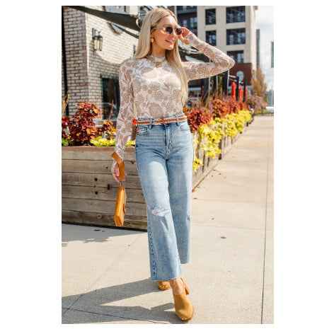 Fashionable Trendy Floral-print Fitted Top For Women - VEX CLUB HOUSE