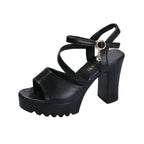 Fish mouth plus size high heel sandals - VEX CLUB HOUSE