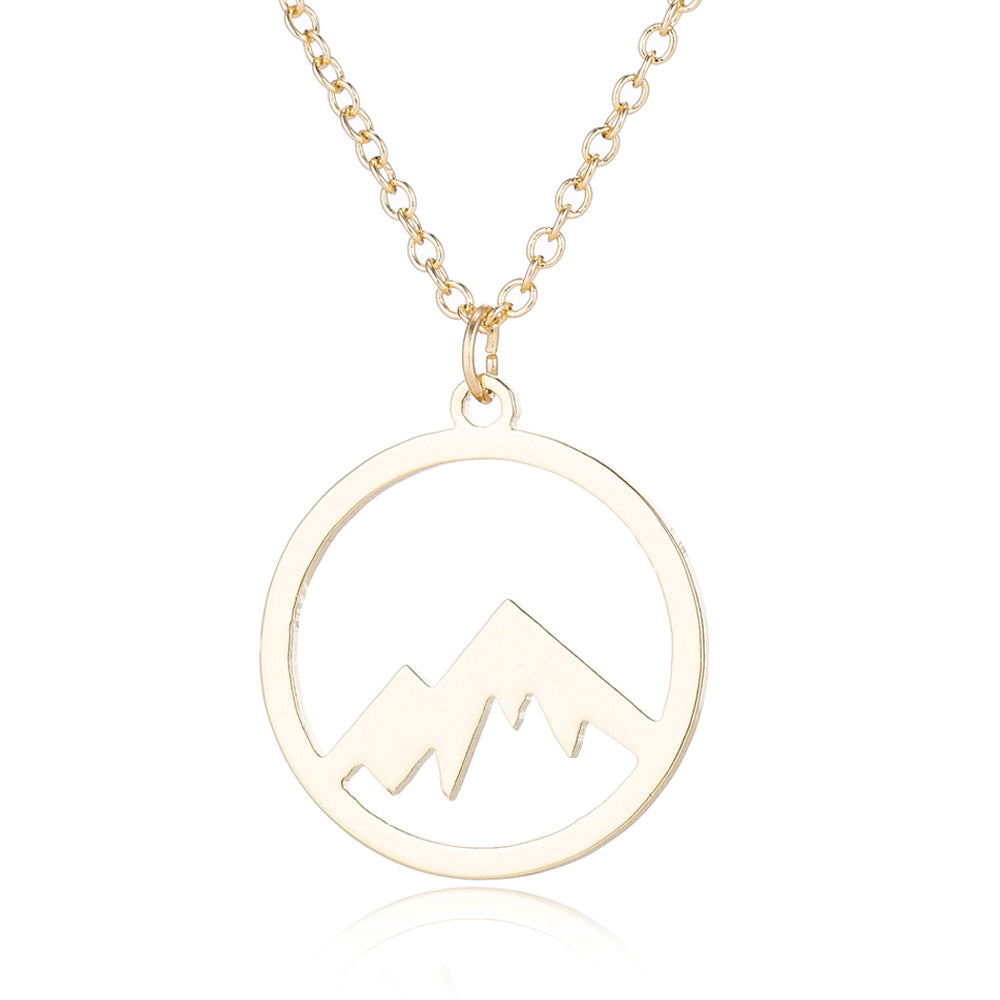 Mountain Pendant Necklace Gold Silver Minimalist Nature Snow Mountain Necklace For Women Men Fashion Adventure Jewelry Gift - VEX CLUB HOUSE