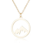 Mountain Pendant Necklace Gold Silver Minimalist Nature Snow Mountain Necklace For Women Men Fashion Adventure Jewelry Gift - VEX CLUB HOUSE