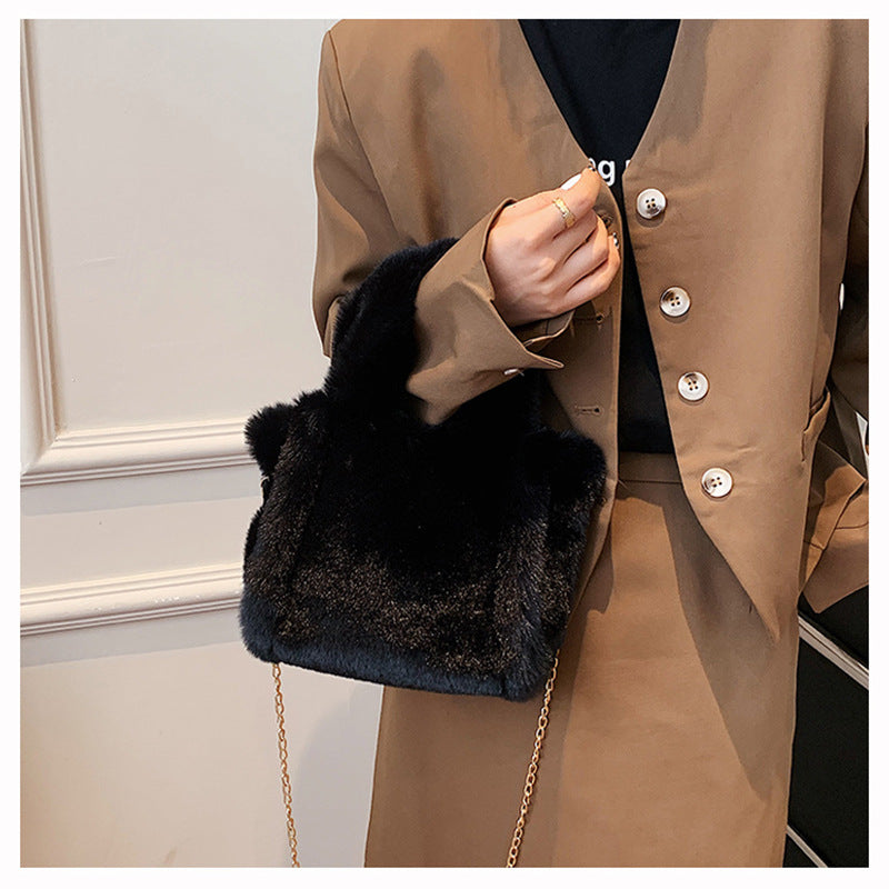 Winter Bags Chain Plush Handbag Totes Women Shoulder Bag - VEX CLUB HOUSE