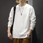 Men's Round Neck Thickened Inner Bottoming Shirt Solid Color Loose-fitting Versatile Top - VEX CLUB HOUSE