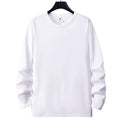 White Long Sleeve T Shirt Solid Color Cotton Base Layer - VEX CLUB HOUSE