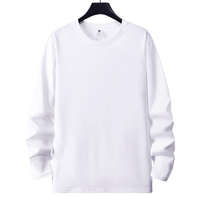 White Long Sleeve T Shirt Solid Color Cotton Base Layer - VEX CLUB HOUSE