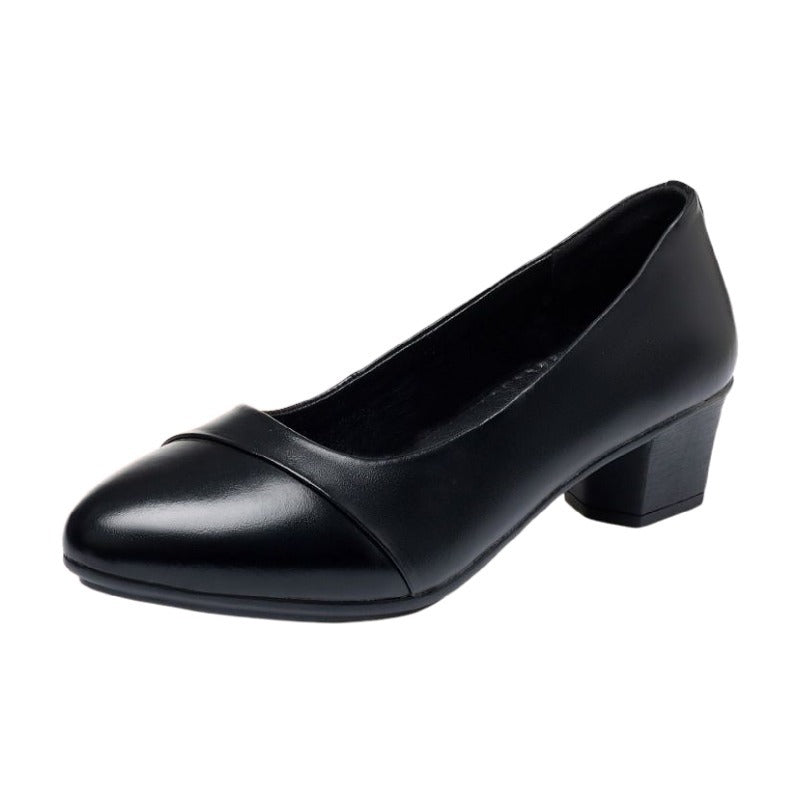Female Low Heel Soft Bottom Comfortable And Non-slip Fashion Leather Shoes - VEX CLUB HOUSE
