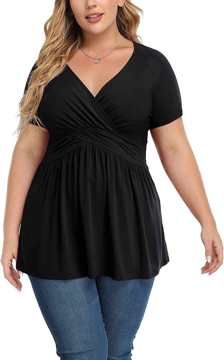 Women's Plus Size T-shirt V-neck Top - VEX CLUB HOUSE