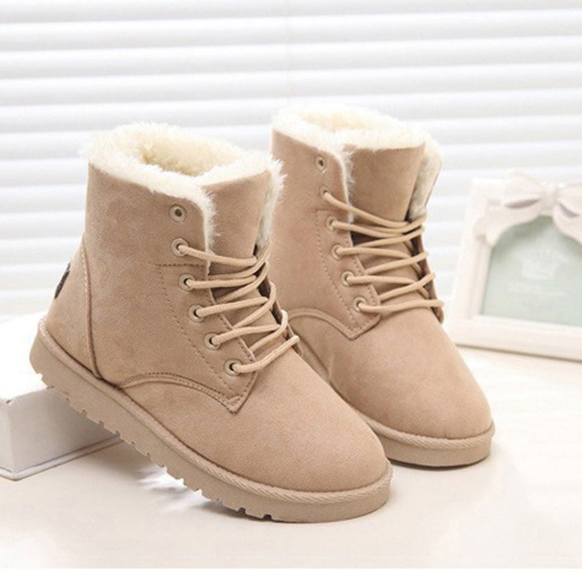 Women's Snow Boots Short Warm Flat Heel Shoes - VEX CLUB HOUSE