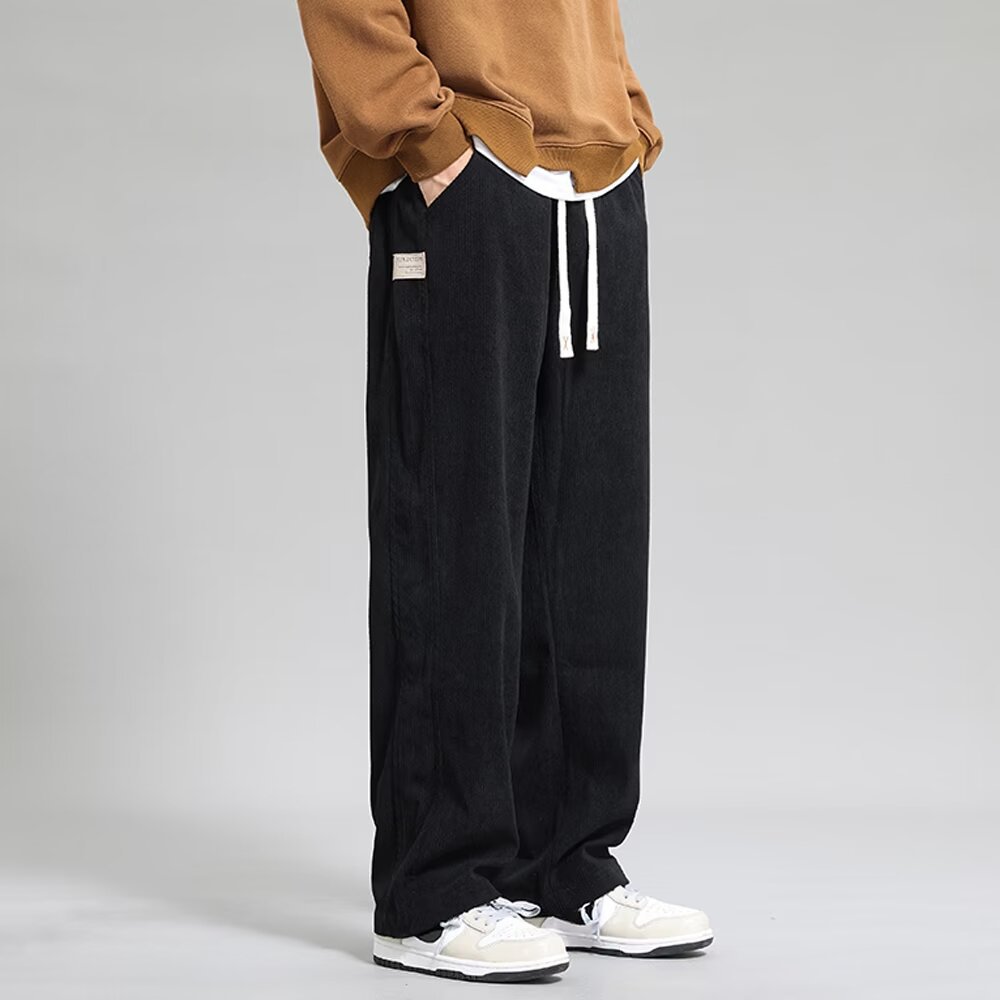 Autumn And Winter Lights Men's American Casual Pants High Street Fashion Brand Straight Flow Wide Leg Long - VEX CLUB HOUSE