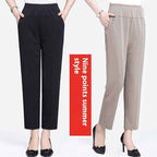 Summer Ice Silk Thin Casual Straight-leg Cropped Pants - VEX CLUB HOUSE