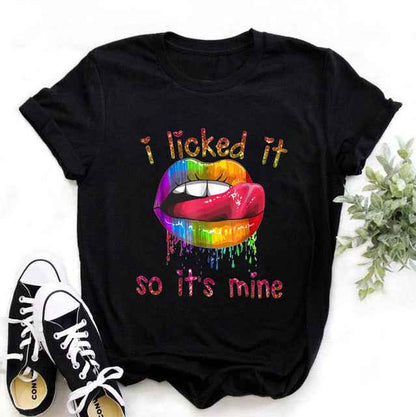 Shut Up Gesture Lips Short Sleeve T-shirt No Letters - VEX CLUB HOUSE