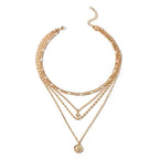 Chunky Gold Necklace Chunky Charm Necklace For Women Layered Gold Necklace For Women Silver Coin Necklace Jewelry Gifts For Women - VEX CLUB HOUSE
