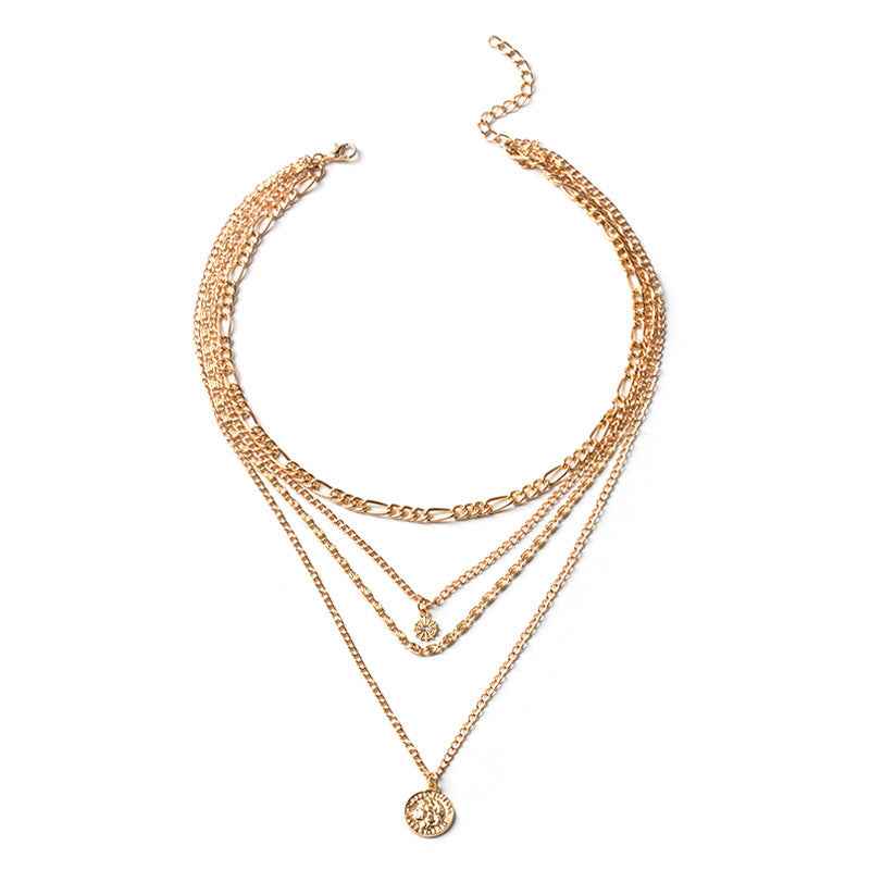Chunky Gold Necklace Chunky Charm Necklace For Women Layered Gold Necklace For Women Silver Coin Necklace Jewelry Gifts For Women - VEX CLUB HOUSE