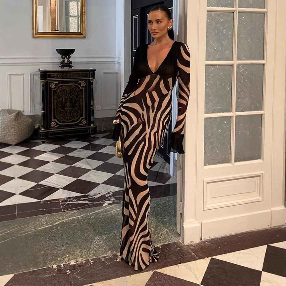 Fashionable Sexy V-neck Slim-fit Dress For Women - VEX CLUB HOUSE