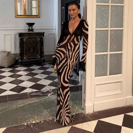 Fashionable Sexy V-neck Slim-fit Dress For Women - VEX CLUB HOUSE