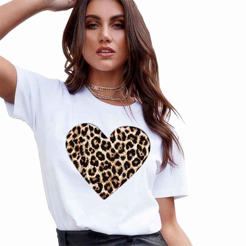 Casual Red Lip Print Ladies Short-sleeved Top T-shirt - VEX CLUB HOUSE