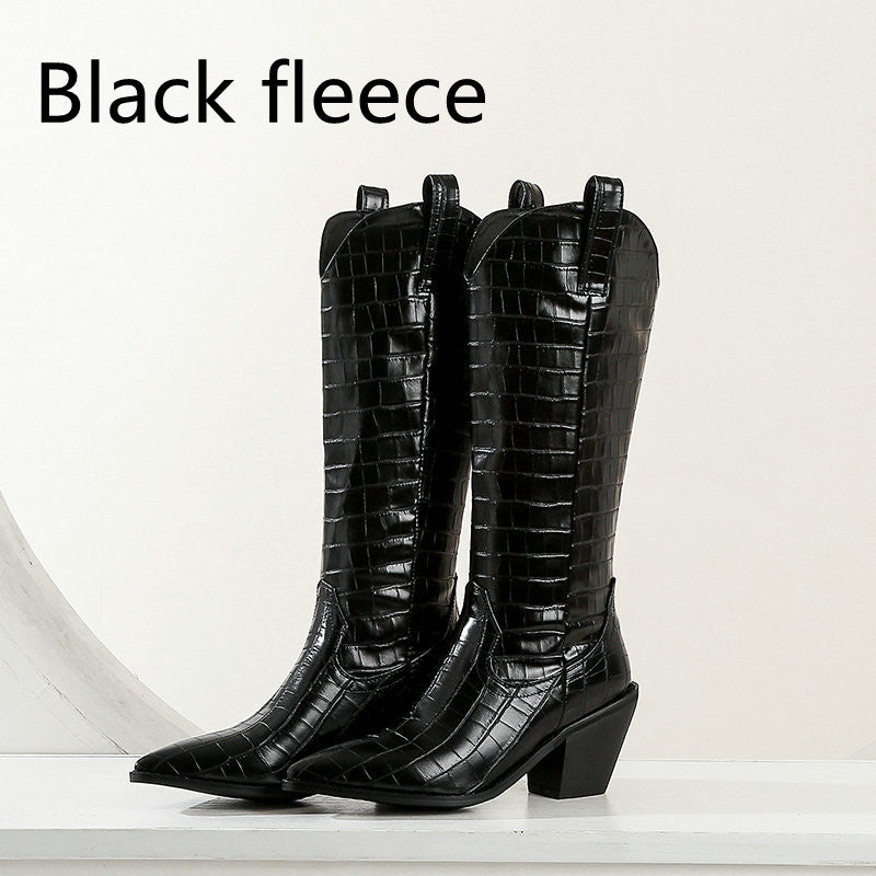 Long Boots Thick Heel Boots Women's Casual Knee-length Boots High Boots - VEX CLUB HOUSE