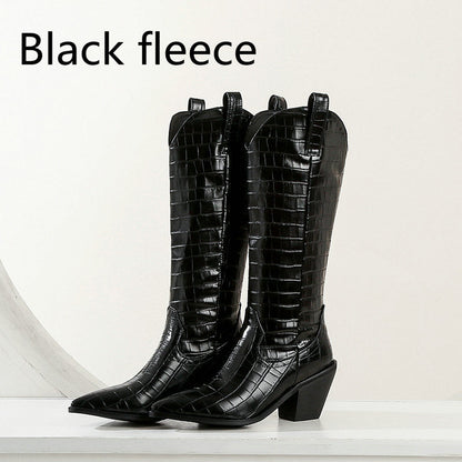Long Boots Thick Heel Boots Women's Casual Knee-length Boots High Boots - VEX CLUB HOUSE