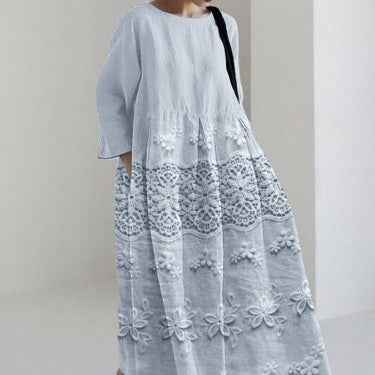 Womens 3D-printed Fashion Plus-size Loose Casual Long-sleeve Dress - VEX CLUB HOUSE