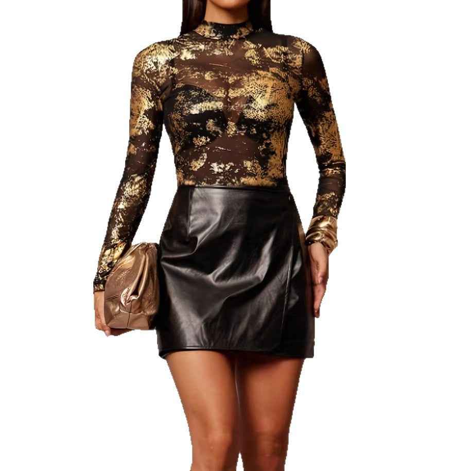 Womens Sexy Mesh Long-Sleeve Top - VEX CLUB HOUSE