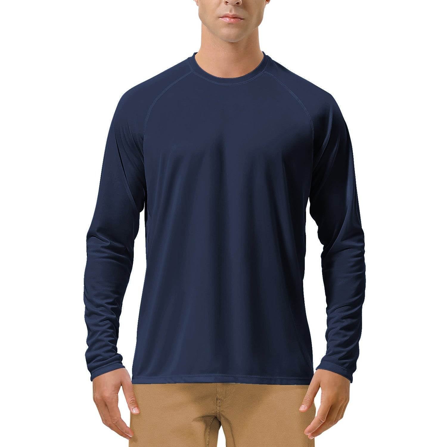 Quick-drying Solid Color Round Neck Sports Training Stretch Sun Protection Long Sleeve - VEX CLUB HOUSE